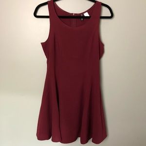 Burgundy Sleeveless Dress H&M Skater Flowy